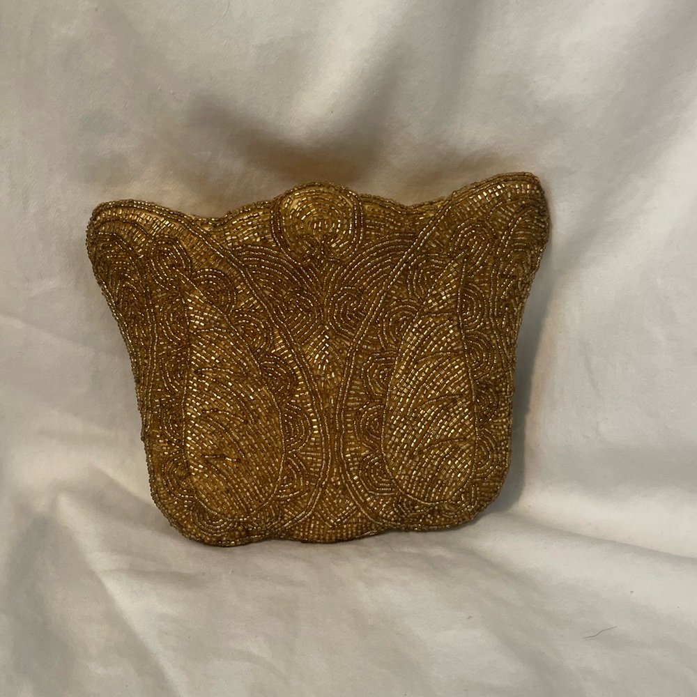 Gold Beaded Art Deco Style Purse